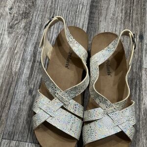 Women's Silver Glitter Sandals